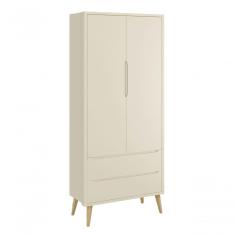 Guarda-roupa Retrô 2 Portas Théo New Areia Fosco Com Natural - Reller