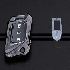 TPHJRM Carcaça da chave do carro em liga de zinco, capa da chave, adequada para Skoda Octavia Kodiaq Karoq SEAT Ateca Leon Ibiza