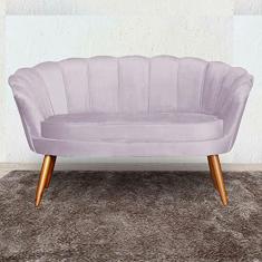 Namoradeira Estofada Decorativa Para Recepção Pétala Veludo Rose - LM DECOR