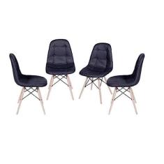 Conjunto 4 Cadeiras Eames Eifeel Botone OR Design Preto
