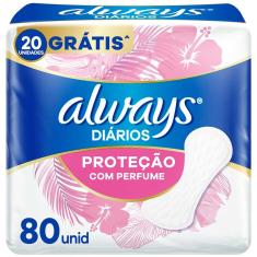 Protetor Diário Always com Perfume com 80 unidades 80 Unidades