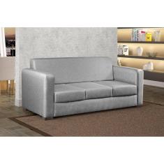 Sofá para Sala de Estar 3 Lugares 200cm Basic Cinza Claro