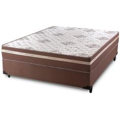 Conjunto Cama Box de Casal Hellen Millenium One Face com espuma D33 1.38 – Marrom