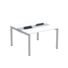 Mesa Plataforma Dupla com Pé de Aço para Coworking 120x120 Pdc12/12/2p Branco/Cinza