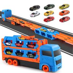 Caminhão de transporte de brinquedos HSEONEJIA Toddler 9 em 1 com trilho de 64 polegadas