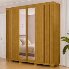Guarda-Roupa Casal Suíça Com Espelho 6 Portas Linhamobília