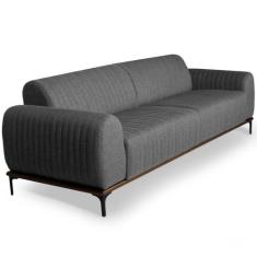 Sofá 2 Lugares Para Sala de Estar Molino 150 cm D02 Linho Cinza Escuro