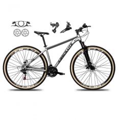 Bicicleta Aro 29 Absolute Nero 5 Shimano Freios Hidráulicos 24v Garfo Suspensão Pneu Faixa - Cinza Tam.19