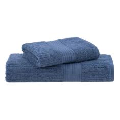 Jogo de Toalhas Buddemeyer Fio Penteado Canelado Banho Azul Classic 2 Peças