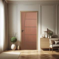 Porta de Madeira Maciça 210cmx80cm Friso 09 Ipê