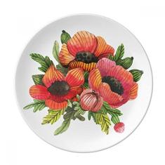 Prato de milho com flores para pintura de plantas decorativas de porcelana Salver louças de jantar