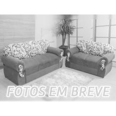 Sofá 2 e 3 Lugares Vermelho com Floral 608/16 Viena