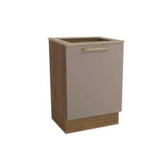 Balcão de Cozinha Botanic M629 1 Porta 60cm p/ Cooktop - Kappesberg Nogueira/Fendi/Nogueira - Kappesberg