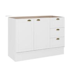 Balcão 120 cm 2 Portas e 3 Gavetas Para Cozinha Sem Tampo - Carraro Mó