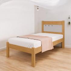 Cama Solteiro Sofisticada Paola Naturalle E Off White