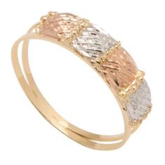 Anel de Ouro 18k Tricolor Feminino Stena, 23