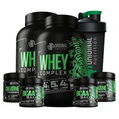 Kit 2X Whey Complex + 2X Bcaa + 2X Creatina + Shaker-Unissex