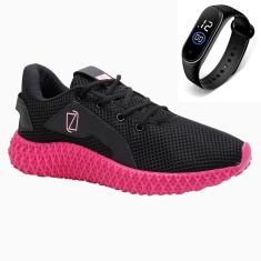 Tenis Feminino Cross Academia Caminhada Esporte Treino Leve + Relógio-Feminino