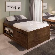 Cama Bau Casal Com Sapateira Embutida Malbec Vanessa Framar