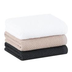 Jogo de Toalhas Buddemeyer Gourmet Quadriculado Pano de Copa Branco/Bege/Cinza 3 peças