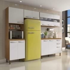 Cozinha Compacta 4 Pe as Balc o Com Tampo 3 Portas De Vidro L