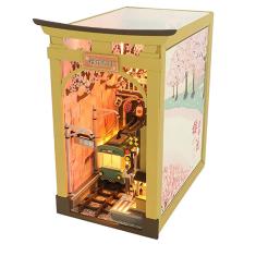 Quebra-cabeça diy Dollhouse Book Stand com luz LED topbsfarny 3D