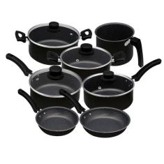 Conjunto de Panelas Antiaderente Eirilar Copacabana Preto 7 Peças, Uni