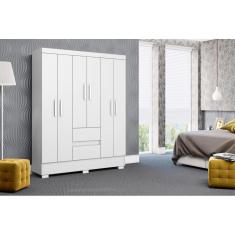 Guarda Roupa Coimbra 6 Portas 2 Gavetas Branco - Aramóveis