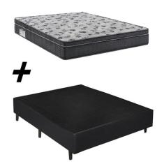 Cama Box Casal + Colchão Ortobom Iso 1.0.0 Ortopillow D33 68x138x188
