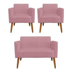 Kit 01 Namoradeira 02 Poltronas Marisa Rose - D'ROSSI