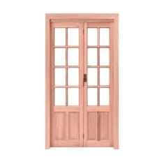 Kit Porta de Madeira Camarão 213cmx94,5cmx12cm Pe71 Esel Abertura Esqu