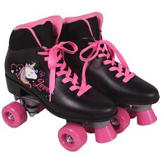 Patins Quad Love Unicórnio Bel Fix 383700 Preto/Rosa 37