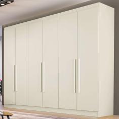 Guarda-roupa Casal Oslo 6 Portas 4 Gavetas 100% Mdf Off White - Madermaques