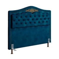 Cabeceira Holanda 0,90 Para Cama Box Solteiro Azul Luxor
