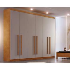 Guarda Roupa 6 Portas E 4 Gavetas Bahia Naturale-off White - Rufato