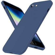 DNTMZIN Capa para iPhone SE 2022, SE 2020, iPhone 7, capa para iPhone 8, capa de telefone de borracha gel de silicone líquido, [proteção da câmera] Capa protetora contra quedas com forro de microfibra