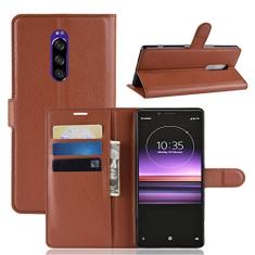 Capa para Sony XZ4, capa carteira flip de couro PU premium com compartimento para cartão, suporte e fecho magnético [capa interior à prova de choque de TPU] Compatível com Sony XZ4