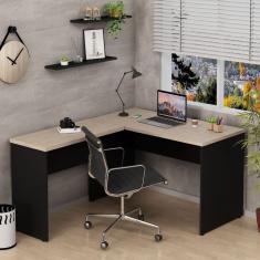 Mesa De Escritório em L 120x150cm Tampo 30mm Carvalho