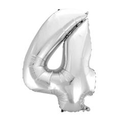 Balão Metalizado Prata Número 4 - 70cm