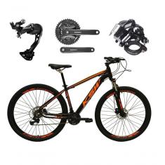Bicicleta Aro 29 Ksw Xlt Alívio E Altus 27v Freio Hidráulico Garfo Trava - Preto-laranja Tam.15