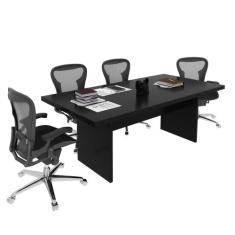 Mesa para Escritório Reunião 6 Lugares Office Preta ME4119 Tecnomobili