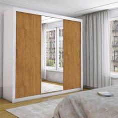 Guarda Roupa Isabela Casal 3 Portas de Correr Com Espelho Luxo Carioca