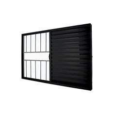 Janela Veneziana Abertura Direita Exclusiva 3 Folhas Grade Vidro Liso 100x120cm Crv Portas e Janelas