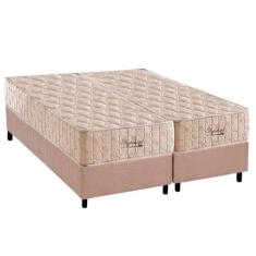 Colchão Queen Molas Superlastic Anjos Hotel + Base CRC Suede Clean (15