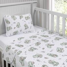 Jogo De Cama Tecebem Malha Mini Cama(montessoriana)yan 3 Peças Branco