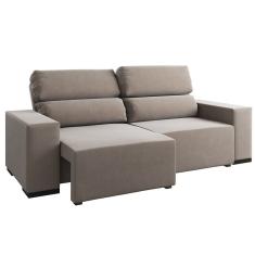 Sofá Retrátil E Recli Eduarda 2,00 M 3 Ou + Lugares Viero Tabaco