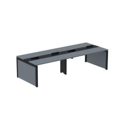 Mesa De Plataforma Dupla Para 4 Pessoas Corporativa 120x140-4p Grafito-preto
