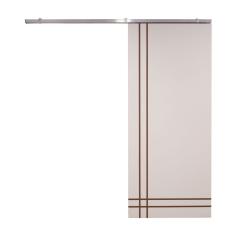 Porta De Correr Branco Prime Frisada Kit Alumínio F06 - 210x80