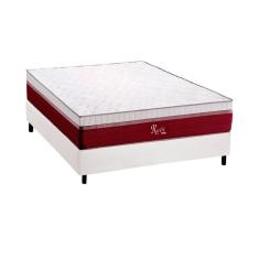 Cama Box Casal: Colchão Molas Masterpocket Ensacadas Polar Rubi + Base Crc Courano White (138x188)