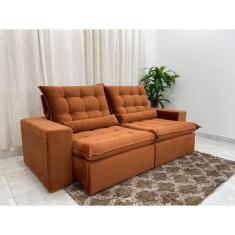 Sofá Retrátil Reclinável 04 Lugares 2.30m Small  – Terracota Veludão